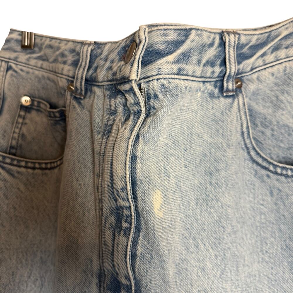 Tibi Acid Wash Light Blue Iceberg Baggy Patched Barrel Leg Relaxed Jeans Size 31 - Picture 10 of 16